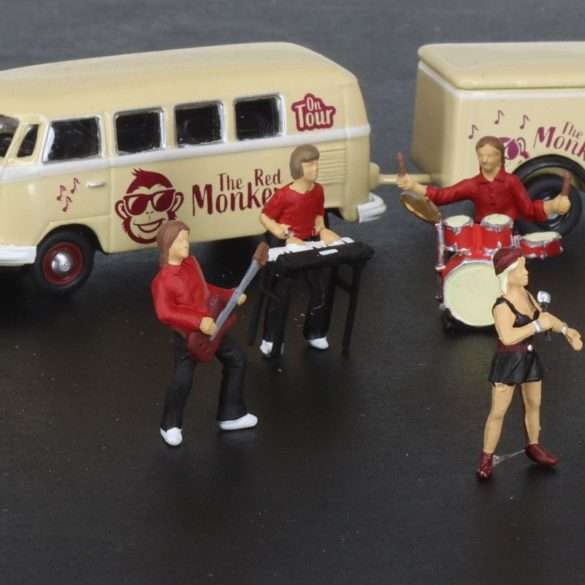 187 Schuco Volkswagen T1 Red Monkeys band