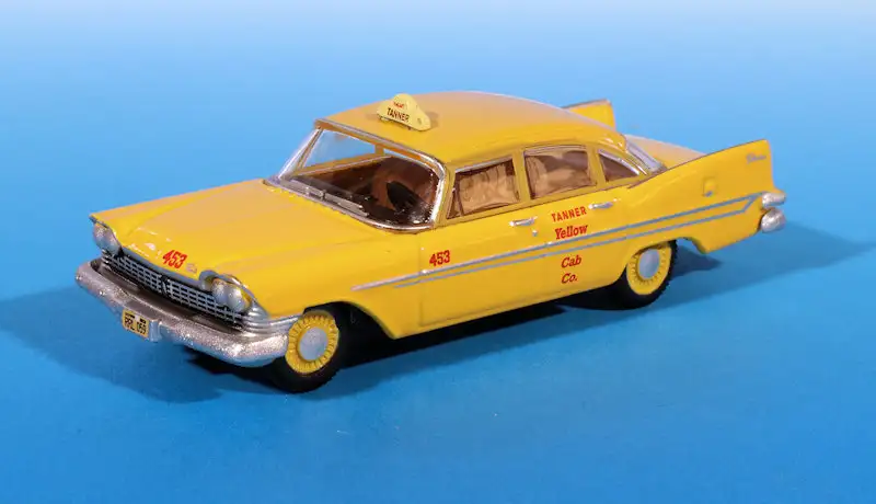 INT.Oxford Diecast 87.Plymouth Belvedere Taxi(1)
