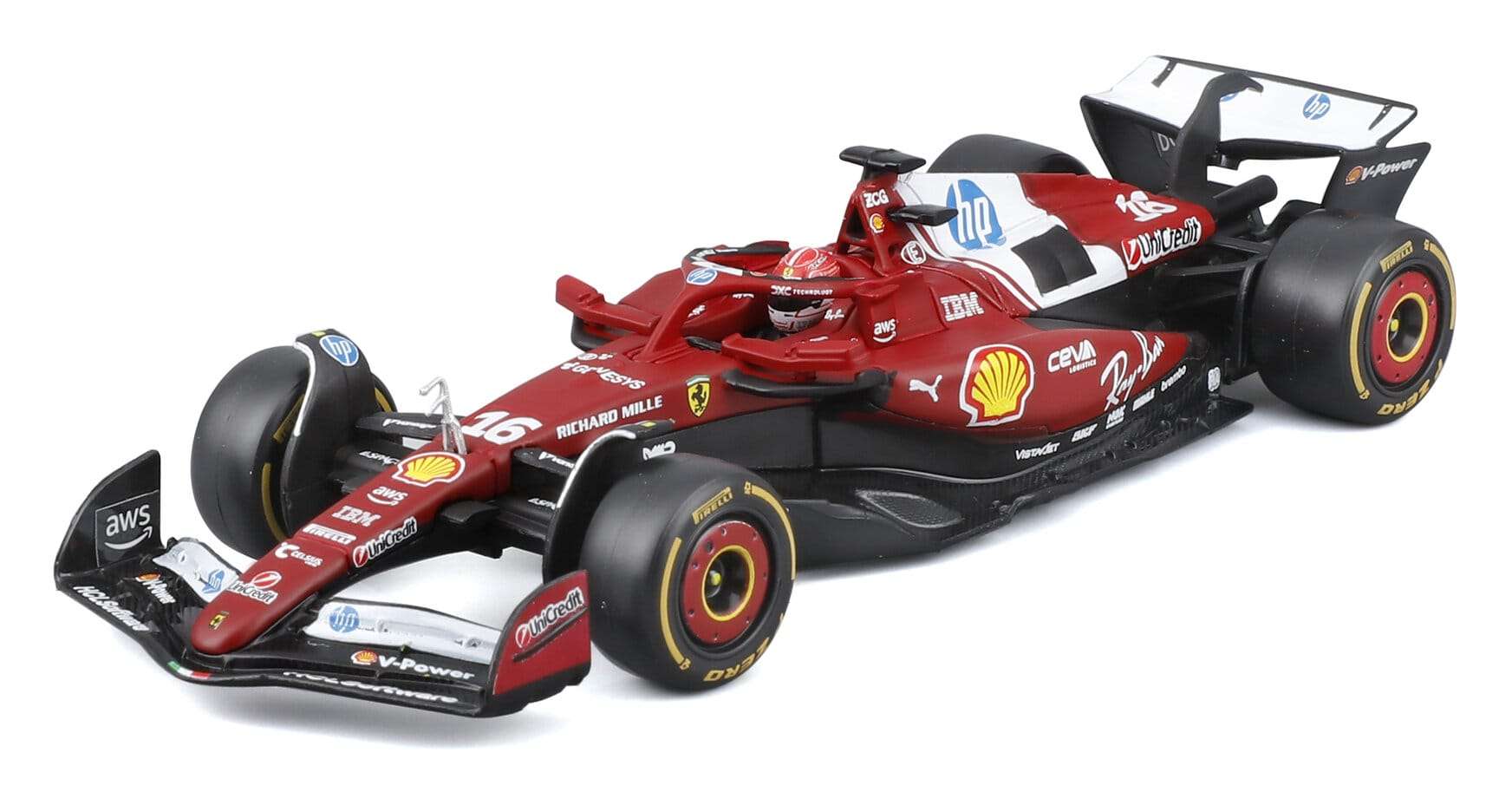 43Bburago Ferrari SF 25 Charles Leclerc 2025, met helm (01) 43Bburago Ferrari SF 25 Charles Leclerc 2025, met helm (01)
